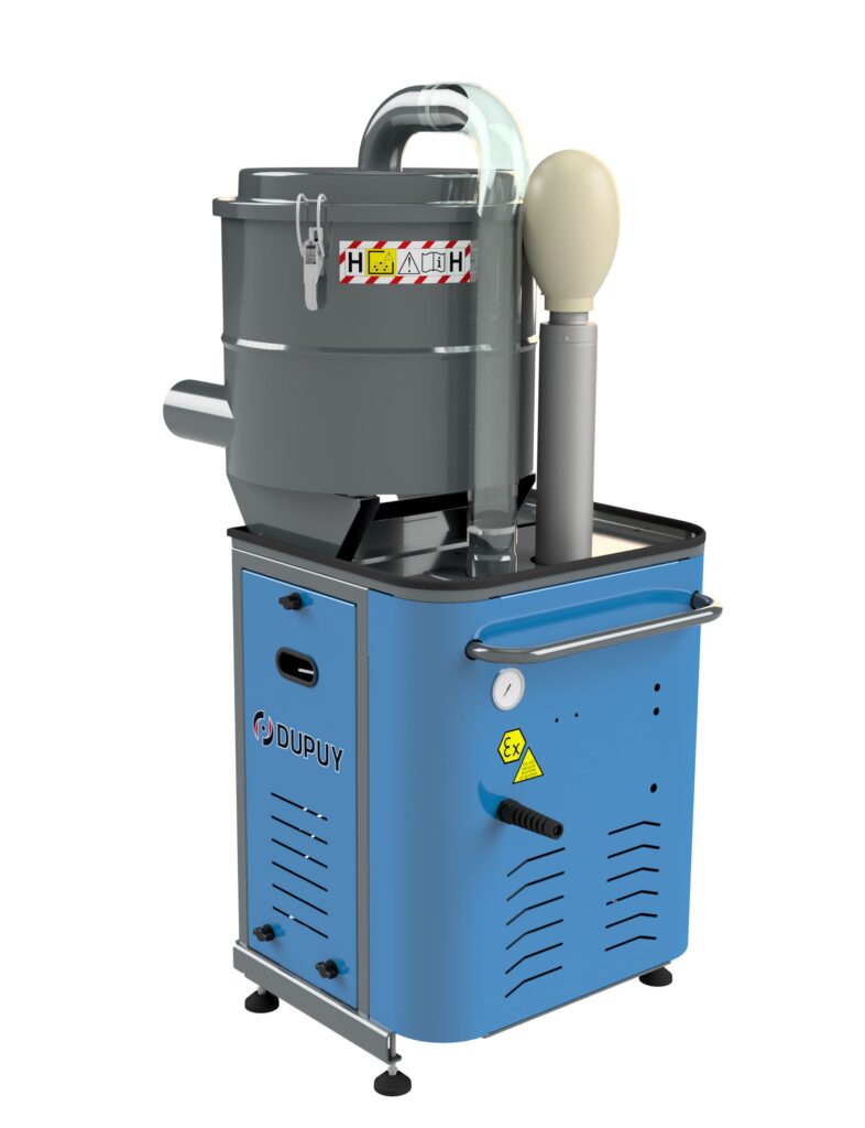DUPUY CVAC 90 central vacuum power unit with a separator mounted on top